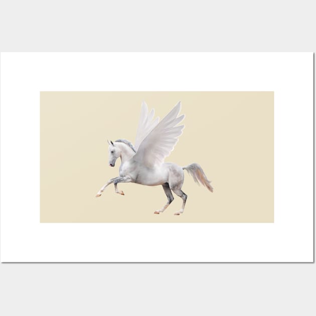 Pegasus on Pink Wall Art by Elizabeths-Arts